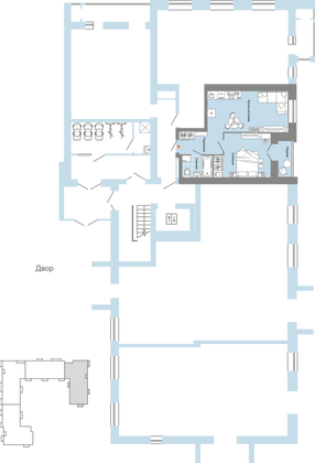 Продажа 2-комнатной квартиры 45 м², 1/8 этаж