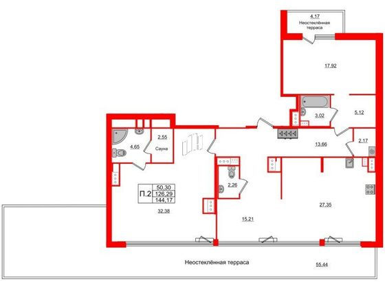 Продажа 2-комнатной квартиры 126,3 м², 10/10 этаж
