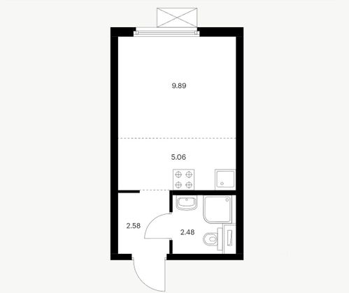 Продажа квартиры-студии 20,1 м², 26/33 этаж