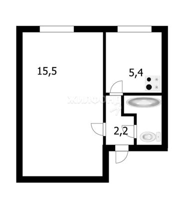 Продажа 1-комнатной квартиры 25,7 м², 2/2 этаж