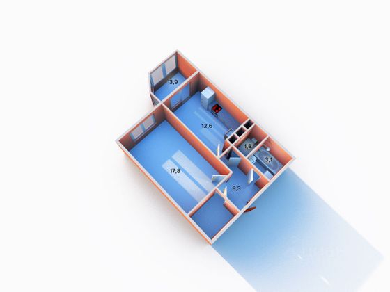 Продажа 1-комнатной квартиры 43,2 м², 11/17 этаж
