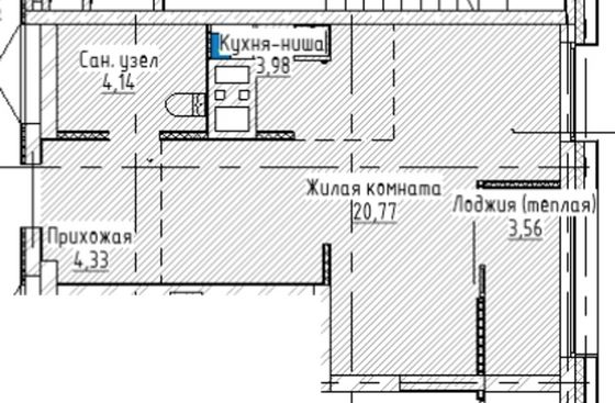 Продажа квартиры-студии 36,8 м², 9/17 этаж