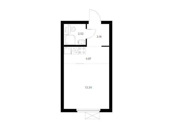 Продажа квартиры-студии 24 м², 4/33 этаж
