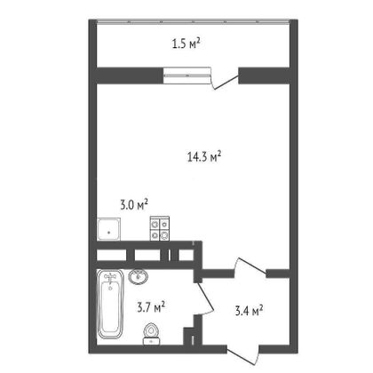 Продажа квартиры-студии 25,9 м², 3/17 этаж