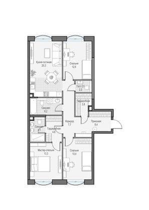 Продажа 3-комнатной квартиры 96,3 м², 10/28 этаж