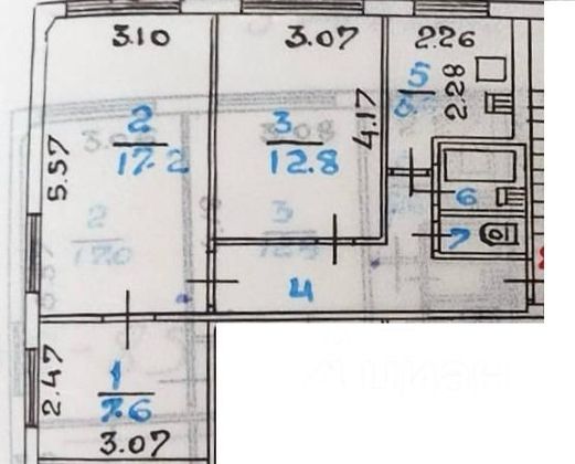 Продажа 3-комнатной квартиры 53,4 м², 2/5 этаж