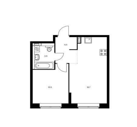 Продажа 1-комнатной квартиры 37,6 м², 1/25 этаж