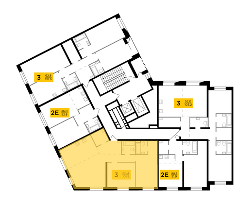 Продажа 3-комнатной квартиры 101,9 м², 14/16 этаж