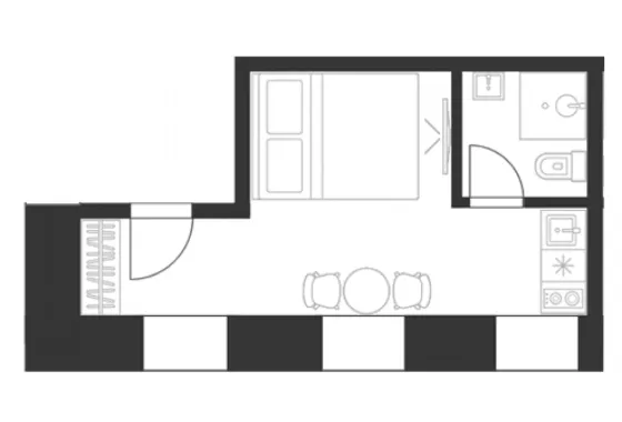 Продажа квартиры-студии 15,1 м², 3/5 этаж