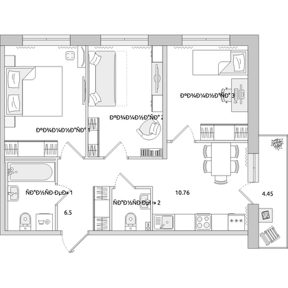 Продажа 3-комнатной квартиры 61,3 м², 14/16 этаж