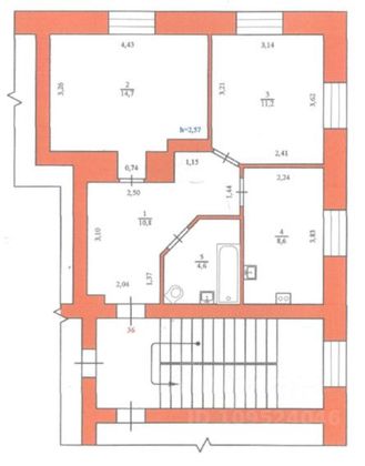Продажа 2-комнатной квартиры 49,9 м², 3/3 этаж