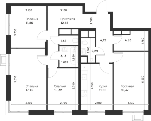 Продажа 4-комнатной квартиры 96,3 м², 29/29 этаж