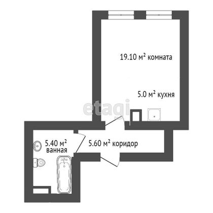 Продажа квартиры-студии 36 м², 2/4 этаж