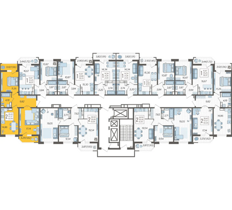 Продажа 2-комнатной квартиры 60,5 м², 21/23 этаж