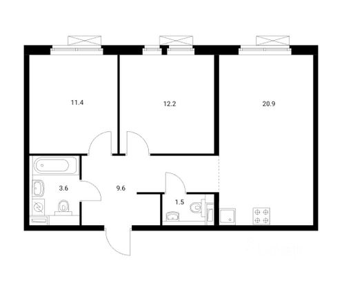 Продажа 2-комнатной квартиры 60 м², 11/14 этаж