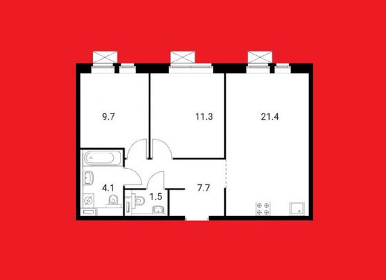 Продажа 3-комнатной квартиры 57 м², 14/25 этаж