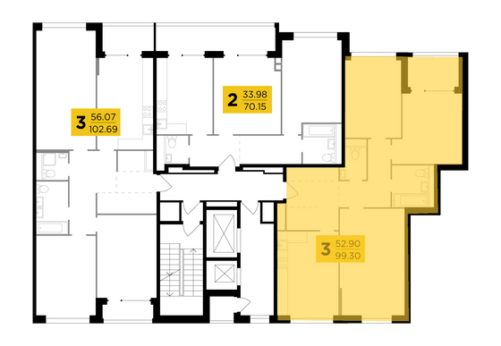 Продажа 3-комнатной квартиры 102,3 м², 14/14 этаж