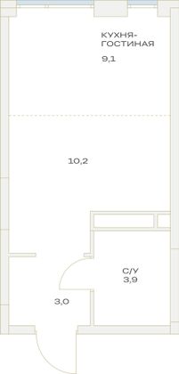 Продажа квартиры-студии 26,5 м², 16/23 этаж