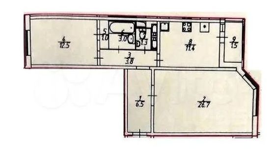 Продажа 2-комнатной квартиры 66,2 м², 7/21 этаж