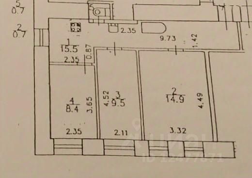 Продажа 2-комнатной квартиры 49 м², 4/4 этаж