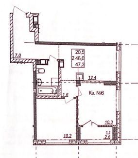 Продажа 2-комнатной квартиры 47,3 м², 2/25 этаж