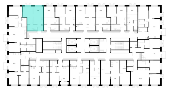 Продажа 1-комнатной квартиры 33,9 м², 21/24 этаж