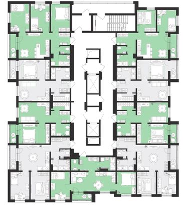 Продажа 1-комнатной квартиры 42,5 м², 2/13 этаж