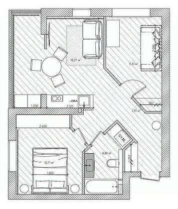 Продажа 2-комнатной квартиры 44,5 м², 13/17 этаж