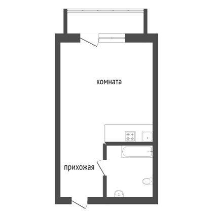 Продажа 1-комнатной квартиры 17,4 м², 3/17 этаж