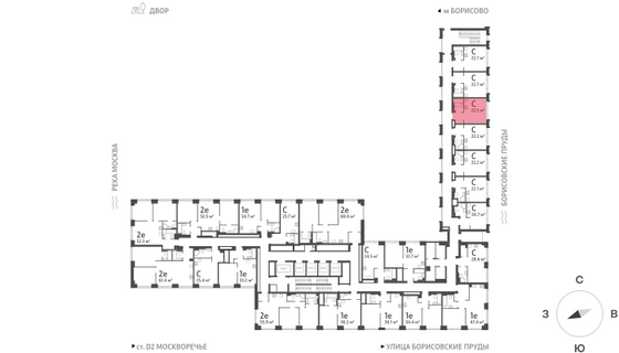 Продажа квартиры-студии 22,5 м², 2/52 этаж