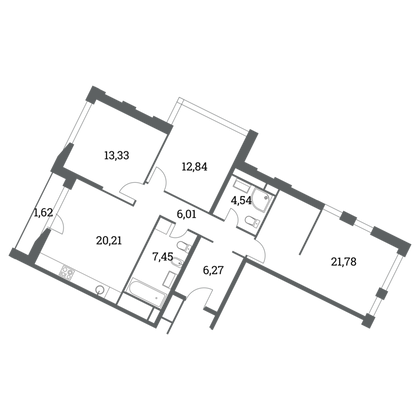 Продажа 4-комнатной квартиры 92,4 м², 3/14 этаж