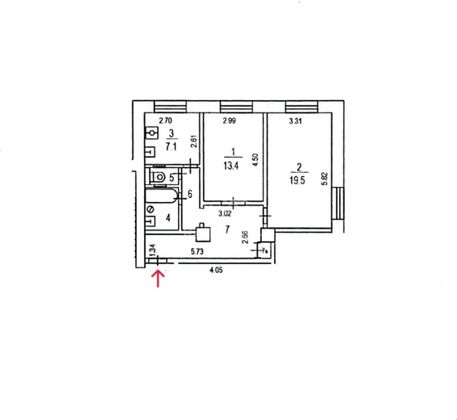 Продажа 2-комнатной квартиры 60,1 м², 3/5 этаж