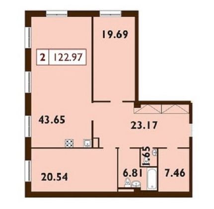 Продажа 2-комнатной квартиры 123 м², 2/8 этаж