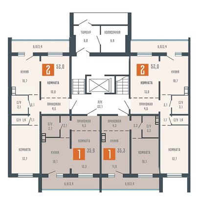 Продажа 1-комнатной квартиры 35,3 м², 1/10 этаж