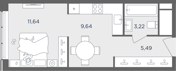 Продажа 1-комнатной квартиры 30 м², 47/51 этаж