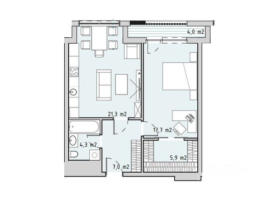 Продажа 1-комнатной квартиры 60 м², 13/21 этаж