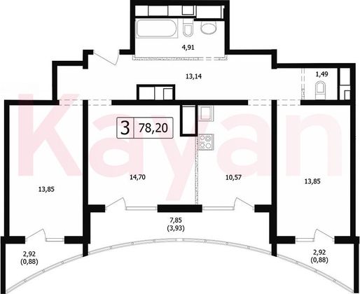 Продажа 3-комнатной квартиры 72,5 м², 16/24 этаж