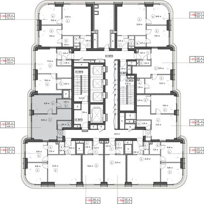 Продажа 1-комнатной квартиры 39,4 м², 12/53 этаж