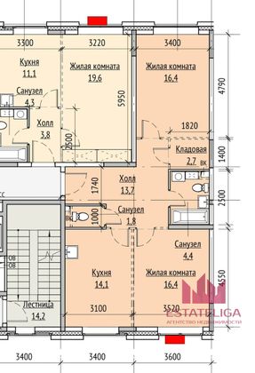 Продажа квартиры со свободной планировкой 70 м², 3/10 этаж