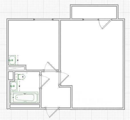 Продажа 1-комнатной квартиры 39,9 м², 23/25 этаж