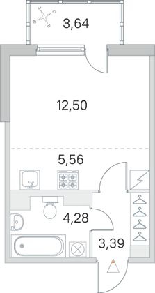 Продажа квартиры-студии 26,8 м², 2/5 этаж