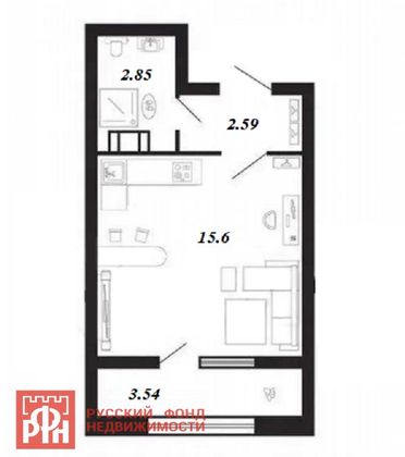 Продажа квартиры-студии 24,6 м², 4/24 этаж