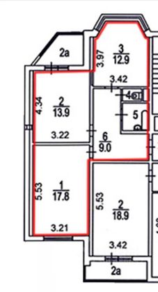 Продажа 2-комнатной квартиры 60 м², 2/6 этаж