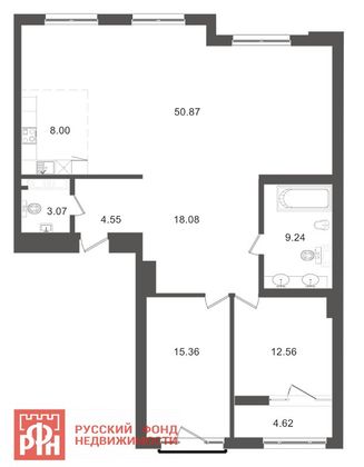 Продажа 2-комнатной квартиры 126,4 м², 6 этаж