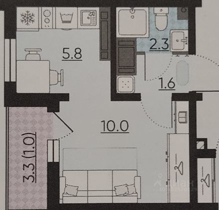 Аренда 1-комнатной квартиры 23 м², 24/25 этаж