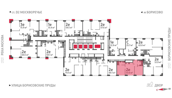 Продажа 2-комнатной квартиры 53,6 м², 28/52 этаж