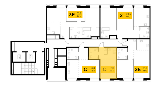 Продажа квартиры-студии 25,9 м², 3/12 этаж