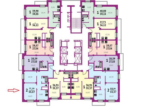 Продажа 2-комнатной квартиры 54 м², 20/25 этаж