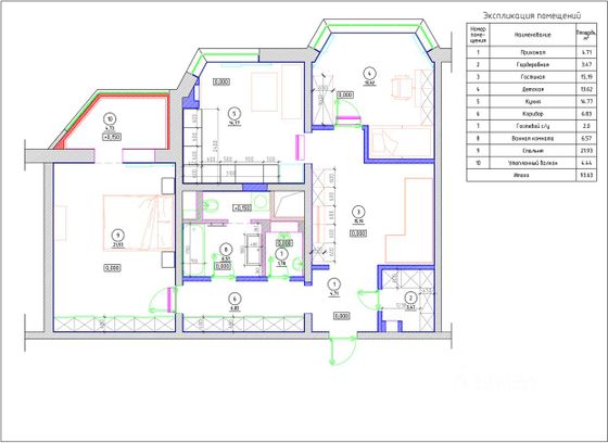 Аренда 3-комнатной квартиры 93 м², 22/22 этаж