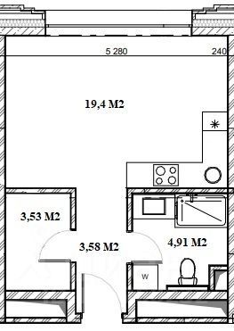 Продажа квартиры-студии 31,4 м², 5/9 этаж